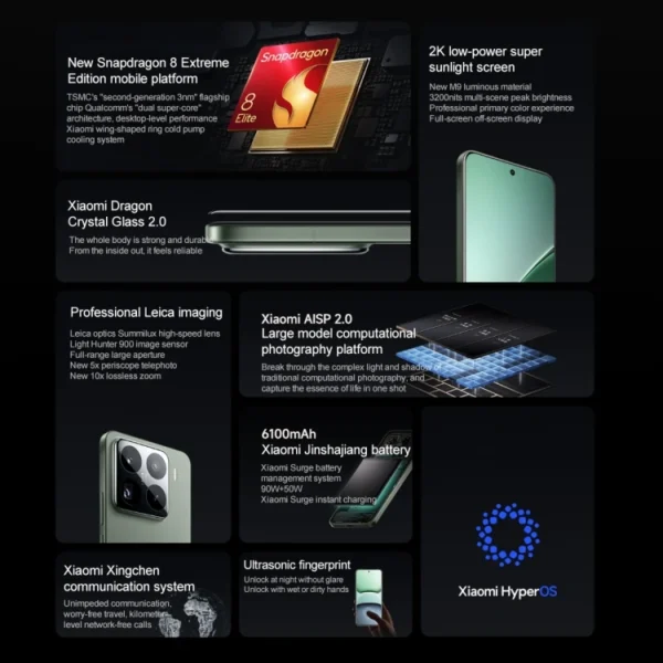 15 Pro 16GB+512GB 6.73 Inch Xiaomi HyperOS 2 Snapdragon 8 - Image 2