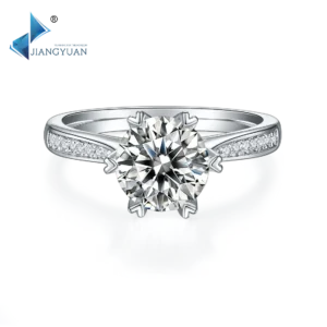 Moissanite Women Jewelry 2ct Diamond Rings Fine Silver 925 Silver