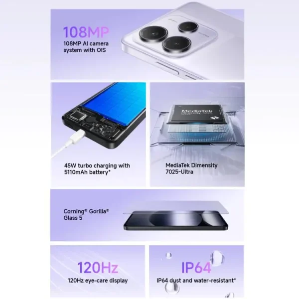 Xiaomi Redmi Note 14 5G Global 8GB+256GB In-screen Fingerprint 6.67 inch - Image 2